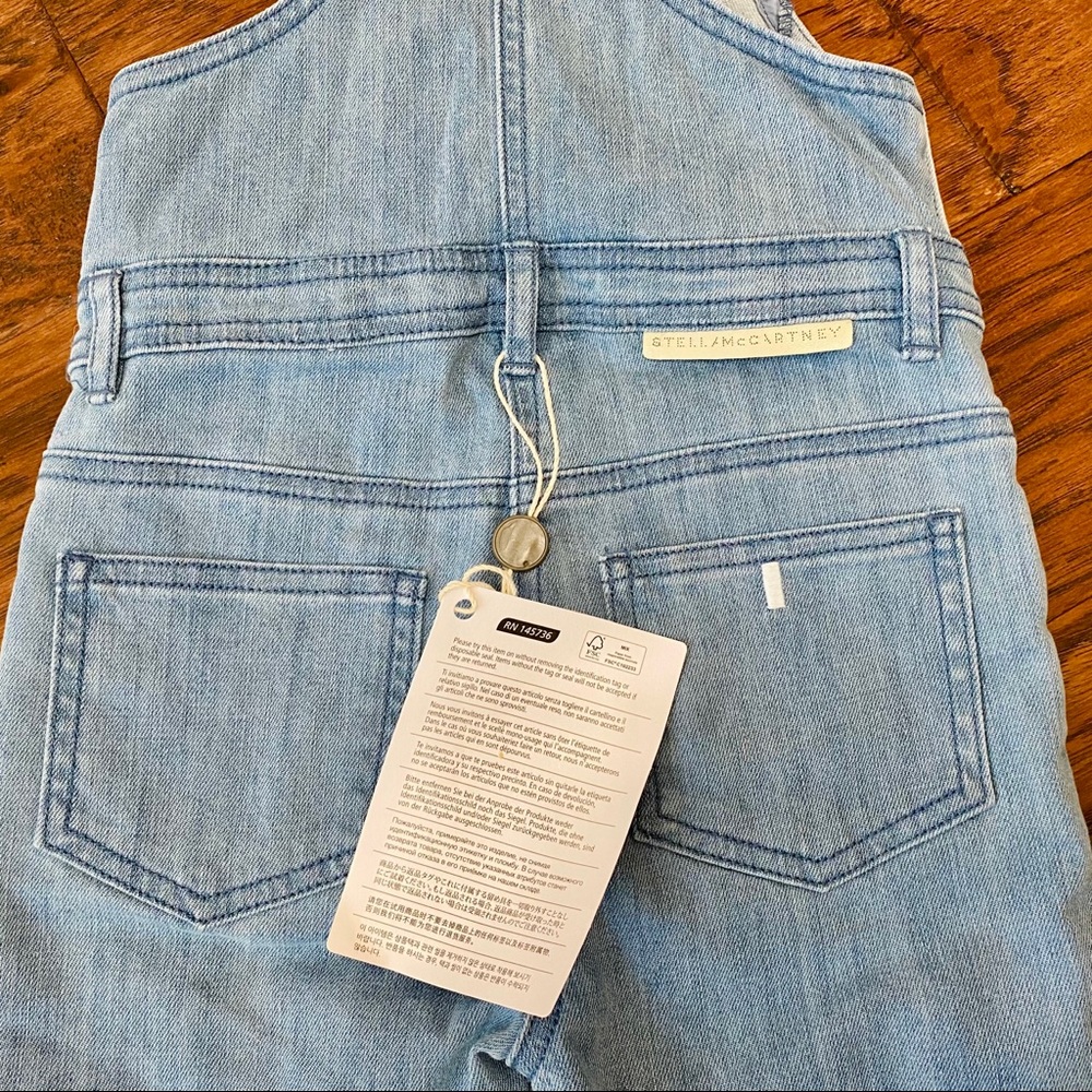 New. Stella McCartney Embroidered Denim Overalls. Jeans - Picture 7 of 11